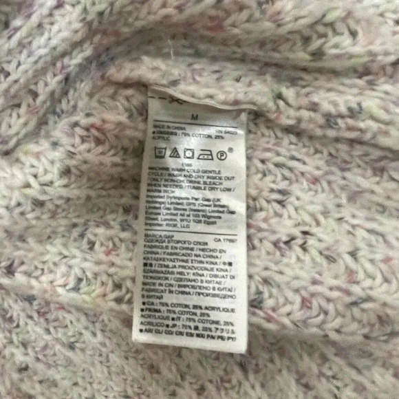 Women’s Gap Pullover Sweater White W/multi Color Stitching Size M - Picture 6 of 6